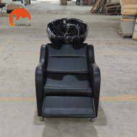 Fauteuil de lavage moderne pour barbier avec bac à shampoing en céramique pour SPA, salon de beauté, hôpital ou hôtel