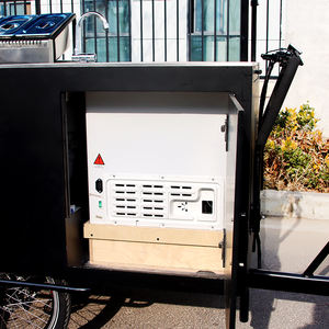 Carrito expendedor de perritos calientes de <span class=keywords><strong>bicicleta</strong></span> de venta de restaurante móvil de <span class=keywords><strong>bicicleta</strong></span> de 3 ruedas con batería con nevera de 80L y bomba de agua a la venta - Product Image 5