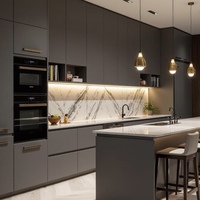 Meubles de cuisine modulaires modernes de style français en bois massif, écologiques et résistants à l'eau, unités de rangement au sol, pour appartement