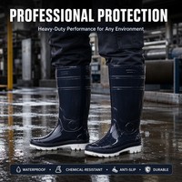 Bottes de travail industrielles pour abattoirs, bottes de pluie résistantes aux acides et aux alcalis, bottes en caoutchouc à talon renforcé, bottes légères pour le travail dans la boue