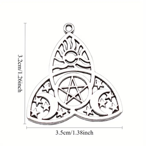 10 Stuks Vintage Maan, Ster & Zon Hekserij Bedels, Antieke Zilverachtige Legering Hangers Voor Diy Sieraden Maken - Product Image 2