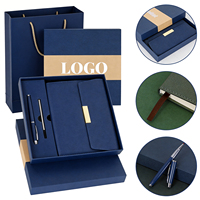 Carnet d'appréciation professionnel personnalisé bleu foncé à couverture rigide avec sangle – Cadeau transfrontalier – Direct Usine