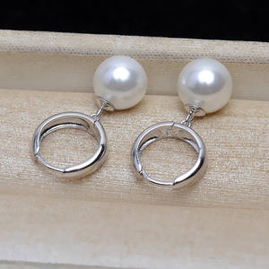 Base de Plata S925 para Joyería DIY, Lisa, para 8-10 Perlas, Modelo 4297, para Pendientes de Aro de Moda - Product Image 2