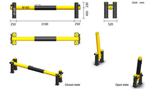 بوابة رصيف أمان بلاستيكية قابلة للتخصيص مصنوعة في الصين ، باب حماية منصة حاجز المرور PAS13 TUV معتمد باللون الأصفر + الأسود - Product Image 2