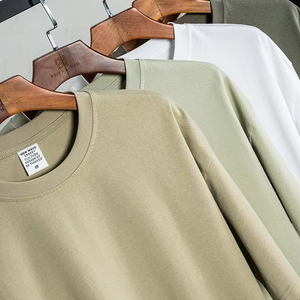 Wholesale Customised Summer New Earth Colour Heavyweight 260G Loose Short Sleeve Streetwear T-Shirt for Men - Product Image 2