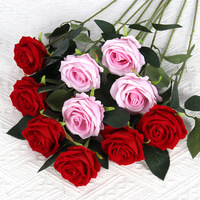 Mini roses artificielles en velours imitation perle-rose, très vendues, pour décoration murale de mariage, Saint-Valentin, arrangements floraux.