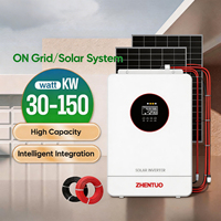 Sistem Energi Surya Hibrida 5-20Kw MPPT Inverter Gelombang Sinus Murni Baterai Lithium Lifepo4 Sistem Kabinet Penyimpanan Energi Surya Rumah Tangga