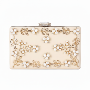 Venta Directa de Fábrica, Nuevo Bolso de Noche con Diamantes de Pavo Real, Estilo Retro Europeo Americano, de Alta Gama, Negro, Poliéster - Product Image 1