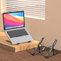 Support ergonomique réglable pour ordinateur portable en acier laminé à froid avec inclinaison à 180 degrés et réglage en hauteur pour bureau