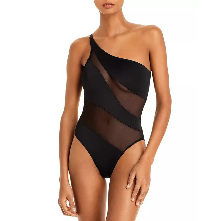 Sporty Belted Surf Surfing Swimwear Bandeau Bikini Panelled Halter Bikini One-piece Cutout Lace Up Strapping Swimsuit