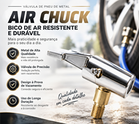 Valve d'air à clipser robuste en métal avec verrouillage de sécurité, connecteur de valve de gonflage, taille de port 3/8, pour gonflage de pneus