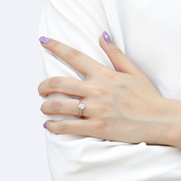 Bague de fiançailles classique en argent sterling 925 avec zircone cubique taille poire, plaquée rhodium, solitaire à 3 griffes, pour femme
