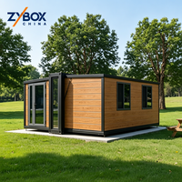 ZYBOX ZYBOX Maison conteneur extensible étanche à isolation thermique, double aile, pliable, assemblage rapide, salon moderne
