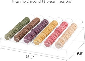 Vassoio moderno <span class=keywords><strong>in</strong></span> acrilico chiaro Macaron con 6 slot eco supporto per biscotti per banchetti nuziali - Product Image 3