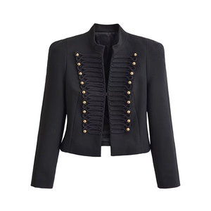 PB&ZA Damen 2026 Frühling/Sommer Neue Mode Schwarzer <span class=keywords><strong>Blazer</strong></span> Mantel Vintage-Knopfleiste Figurbetonte Kurze Damen-Oberbekleidung Chic - Product Image 1