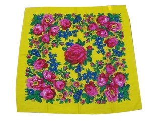 Alibaba <span class=keywords><strong>Woge</strong></span> Factory 12 Farben erhältlich Einzigartiger Schall dämpfer Headwrap Lady Print Blumen baumwolle Gefühl Acryl quadratischer Blumen schal - Product Image 5