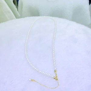 Collar de Perlas de Agua Dulce Naturales de 4-5 mm, Redondas, Impecables, con Cadena de Plata Pura y Cierre Ajustable, Dos Estilos Disponibles - Product Image 4