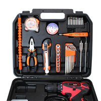 Ensemble d'outils de travail de 46 pièces, outils de mécanicien, ensemble complet d'outils automobiles, ensemble de perceuse sans fil