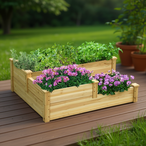 Maceta Cuadrada de Madera Moderna para Exteriores Db Garden, Ecológica, para Plantar en el Jardín - Product Image 2