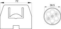 Prise 7P/12V ISO 1724 à contact vis en aluminium laiton/nickelé, étanche, référence 502720V pour remorque européenne