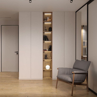 Armoire coulissante autoportante avec rangement pour chaussures, coiffeuse, placard, portes en MDF, design contemporain, mobilier de maison durable