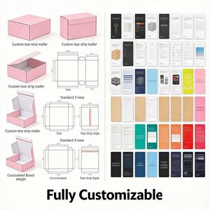 Custom Luxury Tear Strip Shipping Boxes Pink Corrugated Postal <b>Box</b> With Self Adhesive Tape For Custom Packaging - Product Image 5