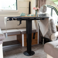 Wareda WGB61001 Pied de table pneumatique réglable pour camping-car et bateau, détachable, en alliage d'aluminium thermolaqué, léger, pour véhicule