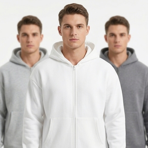 Envío Inmediato: Sudadera con Capucha de Algodón 100% de Alta Calidad para Hombre, Estilo Casual, Ajuste Holgado, Hombro Caído, Forro con Cremallera, Personalizable con tu Logotipo, Tejido de Capa de Aire - Product Image 3
