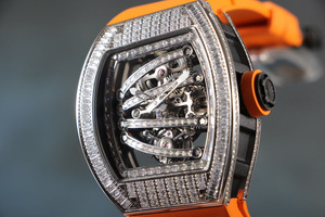 Montre élégante haut de gamme de luxe, style tendance, cadran incrusté de diamants, montre en acier inoxydable, bracelet en caoutchouc, unisexe, pour affaires, mécanique - Product Image 4