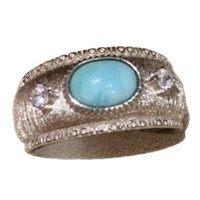 Bague de luxe vintage en turquoise brossée, avec bande épaisse en zircon, style rétro, pour femme, ensemble de bijoux pour doigt