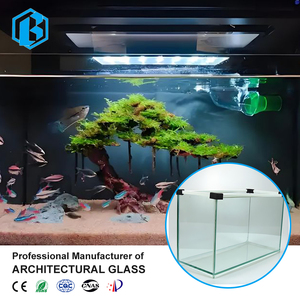 Taille personnalisée grand réservoir de poissons en verre clair plat solide équipement d'<span class=keywords><strong>aquarium</strong></span> personnalisé pour la maison cuisine et décoration solaire - Product Image 3