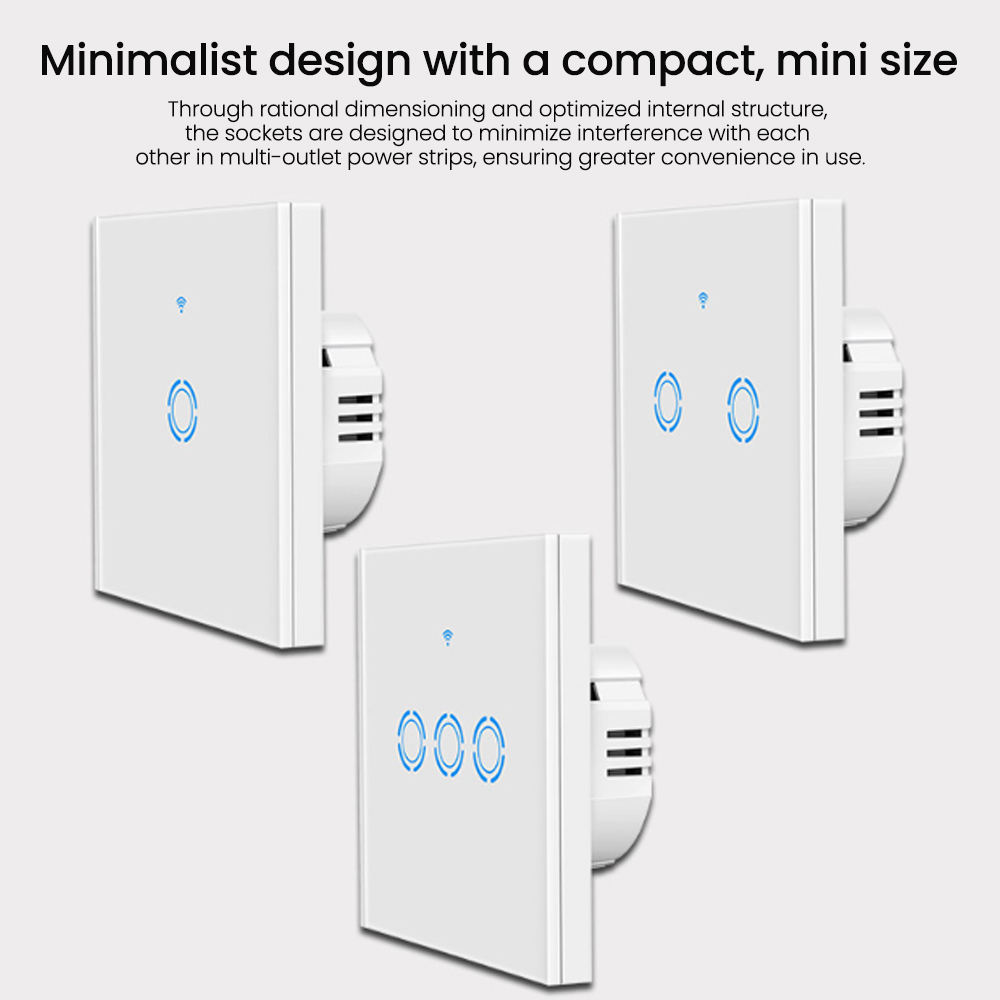 HONPNK Eu Us Smart Home Wifi Wall Touch Switch 1/2/3 Gang Glass Panel Light Switch Interruptor Inteligente Smart Switches