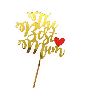La Migliore delle Mamma Cake Topper per la Mamma <span class=keywords><strong>Di</strong></span> <span class=keywords><strong>Compleanno</strong></span> Giorno Felice della madre Del Partito Decorazioni In Oro Cake Topper Picks Cake decorazione - Product Image 1