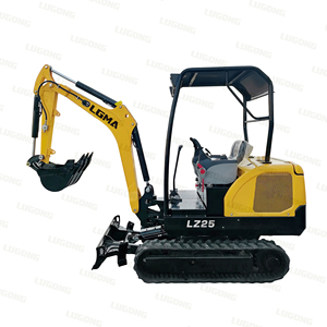 LUGONG LZ25 Micro-excavatrice de jardin la plus vendue avec chenilles en caoutchouc et système hydraulique fiable - Product Image 1