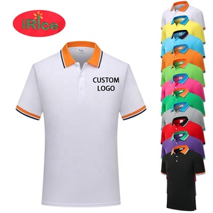 Polo da uomo classica Slim Fit corta con Logo personalizzato in cotone/poliestere Jersey per allenamento estivo in tinta unita Unisex - Product Image 1