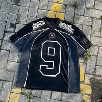 T-shirt de football/soccer/basket-ball ample et vintage brodé sur mesure pour homme, style streetwear de créateur