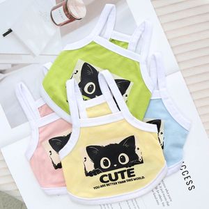 Chaleco con Tirantes para Mascotas, Diseño de Dibujos Animados, Transpirable, para Verano, con Estampado de Gatitos, Color Macaron, para Razas Pequeñas - Product Image 4
