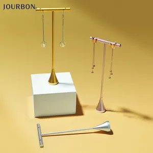 Jourbon Luxus T-Typ Golden Retail Ohrring halter Metall Display Stand für Schmuck Zähler