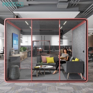 Cabina de Oficina Prefabricada Moderna, Insonorizada, con Diseño Modular de Vidrio, Ruedas Móviles para Uso en Interiores/Exteriores, Hoteles, Villas - Product Image 5