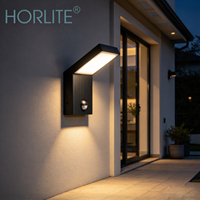 Applique murale extérieure moderne et élégante en forme de L avec détecteur de mouvement IP65, lampe LED pour porche, villa, porte d'entrée, jardin