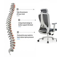 Chaise de bureau ergonomique en maille à dossier haut OEM, chaise de bureau pivotante respirante pour espace de travail