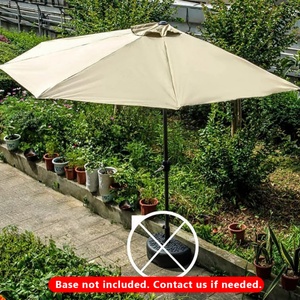 9ft Windproof Semi-Circular Terrace Umbrella 5 Fiber Ribs Manual Crank Design Fade-Resistant Fabric for Outdoor Balcony Garden - Product Image 3