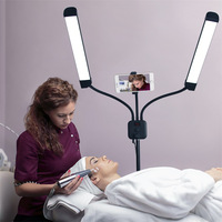 Brow Beauty Cils Bicolor LED Demi Lune Cils Lumière Lampadaire Professionnel pour Tatouage Aritists Extension de Cils Lampe Curv