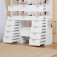 Vente en gros usine : Coiffeuse de style moderne avec rangement, mobilier de maquillage, taille personnalisable