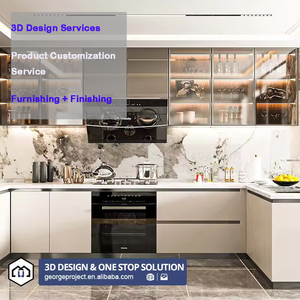 Projet d'hôtel à Albany Design <span class=keywords><strong>3D</strong></span> personnalisé Fabriqué en Chine Shaker Armoire de <span class=keywords><strong>cuisine</strong></span> Custom Top Quality Modern High Glossy Kitchen Designs - Product Image 2