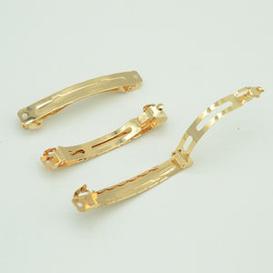 Barrettes françaises en métal <span class=keywords><strong>doré</strong></span> en deux parties de 8cm avec tube en caoutchouc noir Clip France <span class=keywords><strong>Barrette</strong></span> à <span class=keywords><strong>cheveux</strong></span> à pression DIY Accessoires de <span class=keywords><strong>cheveux</strong></span> pour femmes - Product Image 4