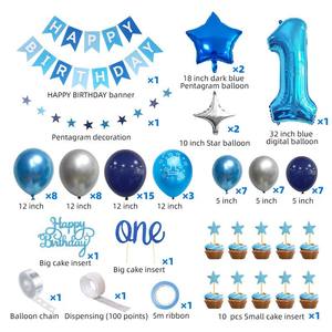 Nuovo Set di Decorazioni per Festa Primo <span class=keywords><strong>Compleanno</strong></span> Bambino con Palloncini, Striscione a Bandierine, Topper per Torta, Bomboniere e Addobbi per Baby Shower - Product Image 6