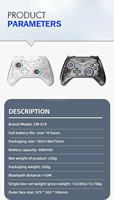 CM-619 manette de jeu BT sans fil à distance Gyroscope à Six axes pour contrôleur de jeu de commutateur de vapeur de téléphone portable