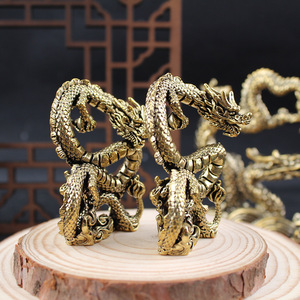 Figura Decorativa de Dragón Volador con Perla, de Latón, Bañada en Oro, para Decoración del Hogar o Escritorio - Product Image 3