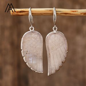 Classique cristal ange aile boucles d'oreilles couleur argent <span class=keywords><strong>oeil</strong></span> <span class=keywords><strong>de</strong></span> <span class=keywords><strong>tigre</strong></span> pierre <span class=keywords><strong>de</strong></span> lune pierres précieuses balancent boucle d'oreille femmes cadeaux - Product Image 6